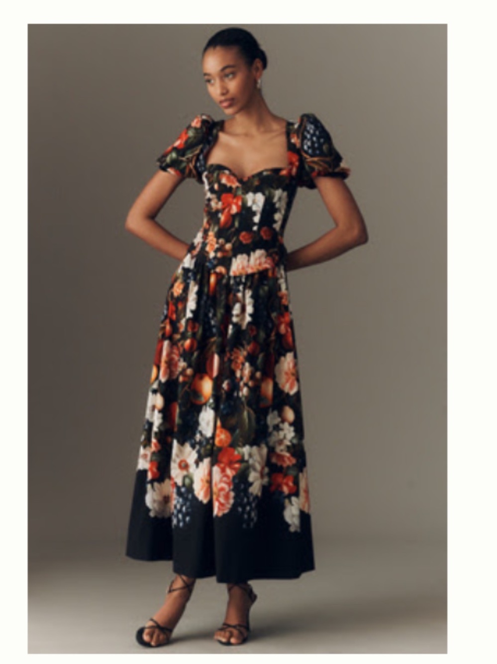 NWT BHLDN Puff-Sleeve Corset A-Line Dress